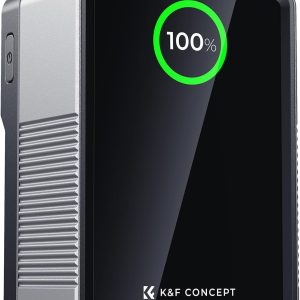 K&F Concept V Mount Battery 99Wh with PD100W Fast Charging,14.8V 6700mAh Mini V-Mount Battery with DC/D-Tap/Dual USB-C/USB-A/TFT Display/240W Charging Cable for Camera Camcorder Video Light Monitor