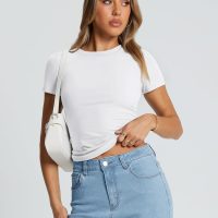 Trendy Queen Womens Basic T Shirts Summer Tops 2025 Crop Short Sleeve Slim Fit Tee Cute Gym Workout Clothes - Image 5