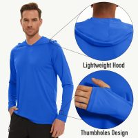 MAGCOMSEN Men's Hooded UPF 50+ Sun Protection T Shirts Long Sleeve Athletic Fishing Shirts Rash Guards - Image 5