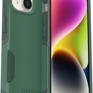 OtterBox iPhone 14 & iPhone 13 Commuter Series Case - TREES COMPANY (Green), slim & tough, pocket-friendly, with port protection