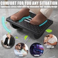 Foot Rest for Under Desk at Work - Ergonomic Foot Stools for Under Office Desk - Rocking Footrest with Roller Massager - Leg Rest for Chair, Computer Gaming - Promote Leg Circulation - Image 6