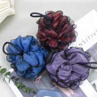 Bath Shower Loofah Sponge Pouf Body Scrubber Exfoliator Body Wash Sponge-Blue - Image 3