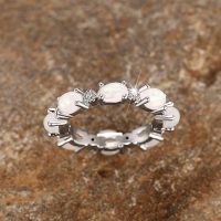 Trendy Female Finger Rings Oval Imitation Opal Jewelry Daily Wear Statement Accessories - Image 4