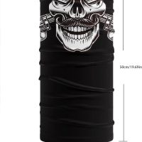 Summer UV Protection Cooling Neck Gaiter Face Neck Gaiter Mask Scarf Sunscreen Breathable Bandana(Skull Pattern) - Image 5