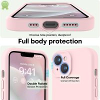 LOVE 3000 Designed for iPhone 14 Case, Premium Silicone with [Soft Anti-Scratch Microfiber Lining] Shockproof Protective Phone Case for Men Women Girls 6.1", Chalk Pink - Image 3