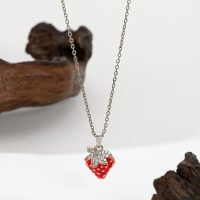 Playful Strawberry Necklace with Adjustable Chain for Casual Wear - Image 4