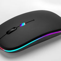 Wireless Bluetooth Mouse Rechargeable Laptop Mice with LED Use Portable(BT5.2 and USB 2.4G) Dual Mode Connection Silent Slim Computer Mouse for Laptop/iPad Tablet/Apple MacBook/PC (Black) - Image 8