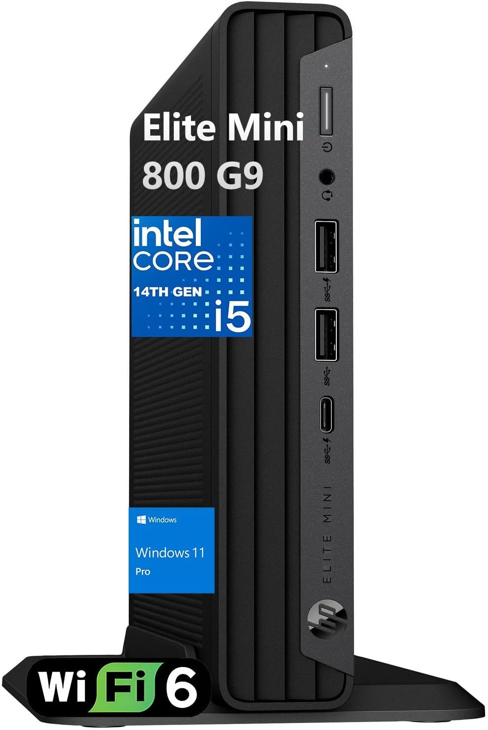 HP Elite Mini 800 G9 MFF PC Business Desktop Computer, 14th Gen Intel 14-Core i5-14500 (Beat i7-14700T), 32GB DDR5 RAM, 1TB PCIe SSD, WiFi 6, Type-C, 2 DisplayPorts, HDMI, Windows 11 Pro, Wendbo