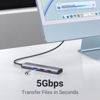 UGREEN Revodok 105 USB C Hub 5 in 1 Multiport Adapter 4K HDMI, 100W Power Delivery, 3 USB-A Data Ports, USB C Dongle for MacBook Pro/Air, iPad Pro, iMac, iPhone 15 Pro/Pro Max, XPS, Thinkpad - Image 4