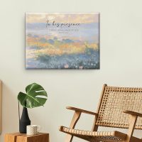 Bible Verse Canvas Wall Art Christian in His Presence There Is Fullness of Joy Psalm 16:11 Scripture Print Picture Poster Artwork Framed for Home Living Room Bedroom Decor 8x10 Inches - Image 6