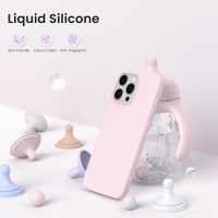 ORNARTO Compatible with iPhone 16 Pro Max Case 6.9", Slim Liquid Silicone 3 Layers Soft Gel Rubber Shockproof Protective Case with Anti-Scratch Microfiber Lining-Chalk Pink - Image 3