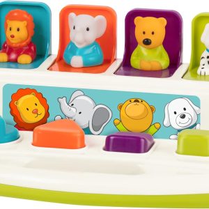 Battat – Cause – And – Effect Toy – Developmental Toy With Buttons & Colors – Color Sorting Animal Toys – For Kids, Toddlers, Babies – 18+ Months – Pop – Up Pals
