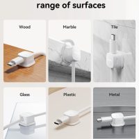 6-Pack Magnetic Cable Clips Cord Organizer-Cable Smooth Adjustable, Rocoren Desk Cable Management Accessories,Cable Holder Clips Wire Holder Keeper for Desktop,Nightstand,Home Office,Workspace,Phone - Image 8