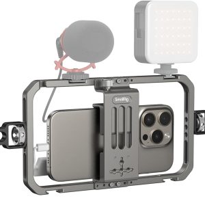 SmallRig Universal Phone Cage, Smartphone Video Rig Kit with Handles, Handheld Filmmaking Vlogging Case Stabilizer for Videomaker, for iPhone for Samsung for Pixel and Other Android Phones