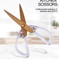 Stainless Steel Scissors, Transparent Handle Household Shears - Image 4