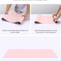 YSAGi Leather Desk Protector, Office Mat, Large Mouse Mat, Non-Slip PU Leather Blotter, Laptop Pad, Waterproof Writing Pad for Office and Home (Light Pink, 23.6" x 13.8") - Image 9