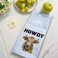 Cute Cow Kitchen Towels,Cow Print Towel Gift for Cow Lover Women,Bathroom Kitchen Decorative Dish Hand Towels for Cooking Baking Wiping - Image 3