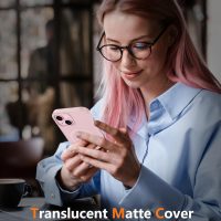 FNTCASE for iPhone 15 Case: for iPhone 14 & iPhone 13 Case | Magnetic Frosted Translucent Slim Shockproof Cell Phone Cover | Military Grade Protection Drop Proof Tough Protective Cases - LightPink - Image 7