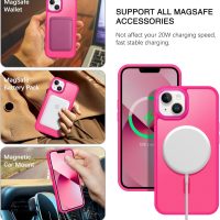 BENTOBEN Magnetic for iPhone 13 Case & iPhone 14 Case [Compatible with Magsafe] Translucent Matte Phone Case iPhone 13/14 Slim Thin Shockproof Women Men Protective Cover Cases, Hot Pink - Image 2