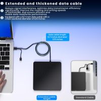 External Compatible Blu ray Drive Player Read/Write Compatible Bluray Burner Compatible USB 3.0 and Type-C DVD Burner Blu-ray/DVD/CD, BD Drive, Windows 7-11 & Mac, PC （Black） - Image 4