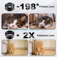 Phone Camera Lens Kit 21 in 1 with Selfie Light Universal 18x Telephoto Lens with Tripod 0.63x Wide Angle 15x Macro 198° Fisheye 2X Telephoto Cpl Compatible with Most Smartphone - Image 5