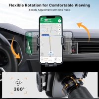 Miracase Phone Holders for Your Car with Metal Hook Clip, Air Vent Cell Phone Stand Car Mount, Universal Automobile Cradle Fit for iPhone Android and All Smartphones, Dark Black - Image 4
