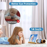 14‘’ Screen Magnifier for Smartphone, Mobile Phone 3D Magnifier Screen Expanders for Movies and Gaming Foldable Phone Stand with Screen Amplifier B1 Beige - Image 5