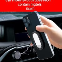 Phone Holder Foldable Phone Stand Phone Ring Holder Finger Kickstand 360° Rotation Cell Phone Stand Metal Phone Grip for Magnetic Car Mount Sticky Phone Grip Compatible with Most Smartphones - Image 5