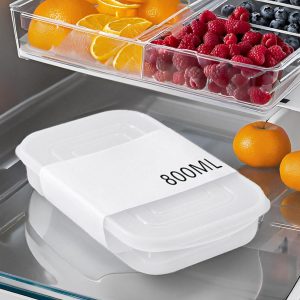 Crisper Box Refrigerator Special Transparent Polypropylene With Lid Fruit Fresh Frozen Sealed Food Box 800ml LCC536-01