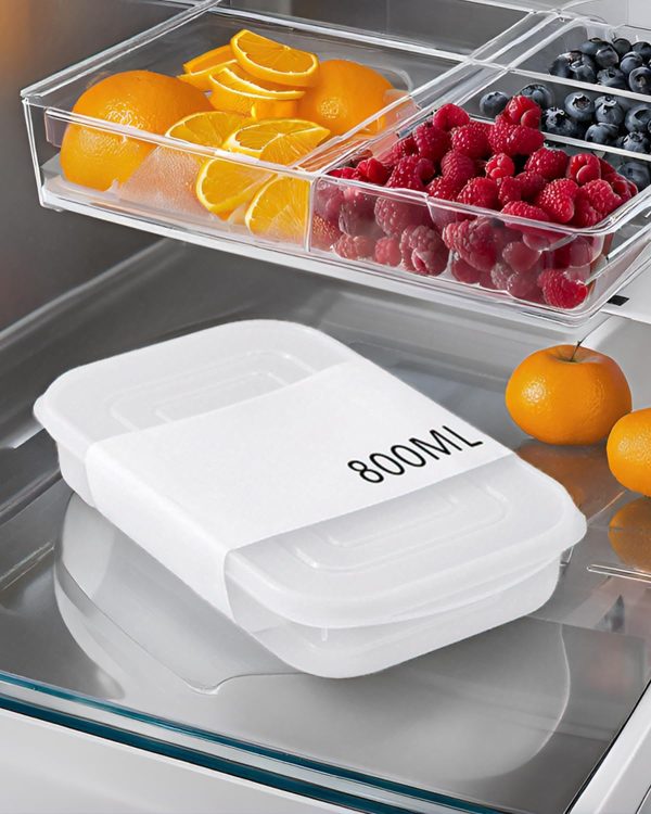 Crisper Box Refrigerator Special Transparent Polypropylene With Lid Fruit Fresh Frozen Sealed Food Box 800ml LCC536-01