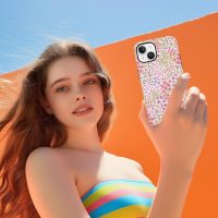 for iPhone 13/iPhone 14 6,1'' Case Floral, Cute Pink Flower Pattern Aesthetic Phone Case, Shockproof 2-in-1 Double Protective Cover for Women Girls, Exquisite Design Anti Scratch Stylish Case - Image 7