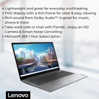 Lenovo IdeaPad 1 Student Laptop, 15.6" FHD Display, Intel Dual Core Processor, 12GB RAM, 512GB SSD + 128GB eMMC, 1 Year Office 365, Wi-Fi 6, Webcam, Bluetooth, SD Card Reader, Windows 11 Home, Grey - Image 3