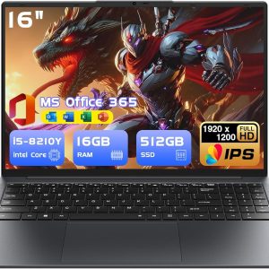 16" Laptop Computer Core i5(up to 3.6GHz)16GB RAM,512GB SSD,Window 11 Pro Notebook PC,MS Office,gaming laptop,1920 x 1200 FHD 16:10 Display, with BT5.0 Wi-Fi, USB A, HDMI, RJ45, Backlit Keyboard