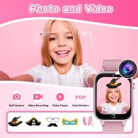Kids Smart Watch Gift for Girls Age 5-12, 26 Games HD Touch Screen Watches with Video Camera Music Player Pedometer Flashlight 12/24 hr Educational Toys Birthday Gifts for Girls Ages 7 8 9 10 - Image 3