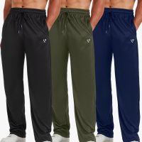 5 Pack Mens Sweatpants Open Bottom Joggers for Men with Zip Pockets Loose Fit Mesh Athletic Pants for Running,Casual - Image 3