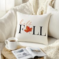 Fall Maple Leaf Pillow Covers 18x18, Fall Home Decor, Farmhouse Autumn Leaf Decorative Throw Pillow Covers for Bedroom Living Room Decoration - Image 3