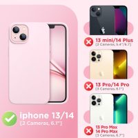 GolbinBox Magnetic for iPhone 13 Case & iPhone 14 Case, Compatible with MagSafe, [Soft Anti-Scratch Microfiber Lining], Slim Liquid Silicone Shockproof Protective Phone Case 6.1 inch, Chalk Pink - Image 2