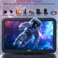 17.6" Portable Blu Ray DVD Player with 15.4" Screen, HDMI Input/Output, Sync Screen, 5 Hours Playing Time, 1080P MP4 MKV Video, Surround Audio, USB SD - Image 2