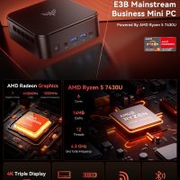 KAMRUI Mini PC, E3B 32GB RAM 512GB SSD Mini Gaming Computers AMD Ryzen 5 7430U Micro Desktop Computer (Max 4.3GHz,6C/12T, Beat 5650U), Small PC Support WiFi 6, BT5.2, Triple Display for Office Home - Image 2