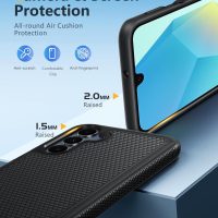 FNTCASE for Samsung Galaxy A16-5G Case: Dual Layer Protective Heavy Duty Cell Phone Cover with Non Slip Textured Back - Shockproof Rugged Military Grade Drop Protection Bumper Tough Black - Image 6
