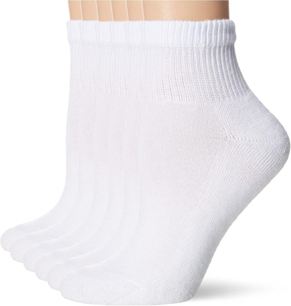 Hanes Ultimate Women's 6-Pack Comfort Toe Seamed Ankle Socks