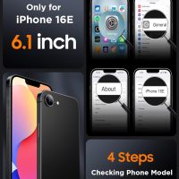 SPIDERCASE Designed for iPhone 16e Case, Magnetic Translucent Matte Case with 2PCS Tempered Glass Screen Protector Anti-Scratch Anti-Fingeprint Slim Phone Case for iPhone 16E 2025 6.1'', Black - Image 2