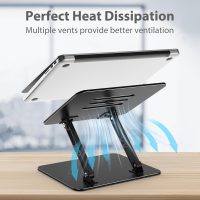 Adjustable Laptop Stand for Desk, Metal Foldable Laptop Riser, Portable Laptop Holder Mount, Ventilated Cooling Computer Notebook Stand Compatible with 10-15.6” Laptops - Image 4