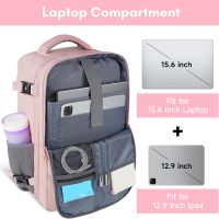 Taygeer Travel Backpack for Women, Carry On Backpack with USB Charging Port & Shoe Pouch, TSA 15.6inch Laptop Mochila Flight Approved, Nurse Bag Casual Daypack for Weekender Business Hiking, Pink - Image 5
