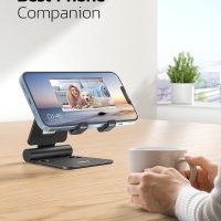 Nulaxy Dual Folding Cell Phone Stand, Fully Adjustable Foldable Desktop Phone Holder Cradle Dock Compatible with Phone 16 15 14 13 12 11 Pro Xs Xs Max Xr X 8, Nintendo Switch, All Phones - Image 7