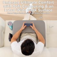 Reading Pillow for Gaming,Soft Lap Desk Pillow for Laptop,Ultimate Lap Pillow with Cup Holder Pocket,Comfort Laptop Lap Desk for Bed Couch Car (Gray, Large) - Image 8