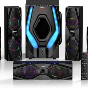 Bobtot Surround Sound Systems Home Theater System - 1200 Watts Peak Power 10" Subwoofer 5.1/2.1 Wired Audio Stereo Speakers Strong Bass with HDMI ARC Optical AUX Bluetooth Input