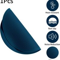 1 Pack Silicone Trivets for Hot Dishes, Heat Resistant Pads Pot Holders for Hot Pans, Non-Slip Trivet Mats for Kitchen Countertops Table, Navy Blue - Image 4