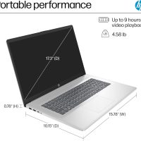 HP 17 Laptop (17.3" FHD Anti-Glare, 32GB RAM, 1TB SSD, AMD Ryzen 5 7430U (> Intel i5-1334U)), Webcam, Long Battery Life, Fast Charge, Numeric Pad, HDMI, Win 11 Pro w/AI Copilot, Business & Student - Image 5