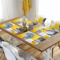 Abstract Watercolor Color Stitching Placemats for Dining Table Set of 4 Place Mats Indoor for Home Kitchen Non-Slip Table Mats - Image 7